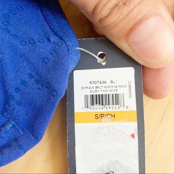 Tommy Hilfiger Scoop Neck Logo Bralette Surf the Web Blue S NWT - Picture 4 of 7